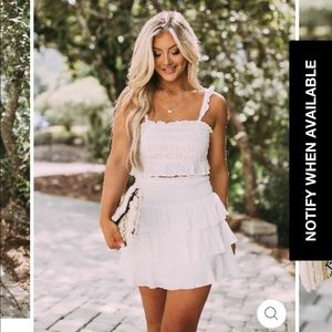 White Two piece skirt set